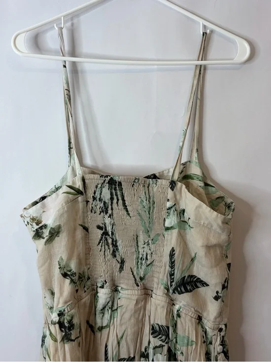 Banana Republic Maxi Dress with Green and Black Botanical Leaf Print Large Tall - Picture 8 of 10